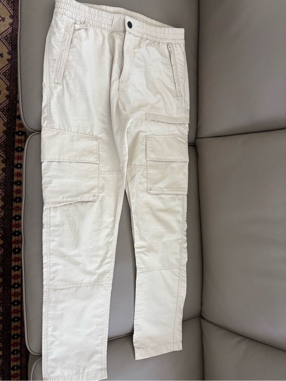 H&M Off-White Cargo Joggers with Patch Pockets